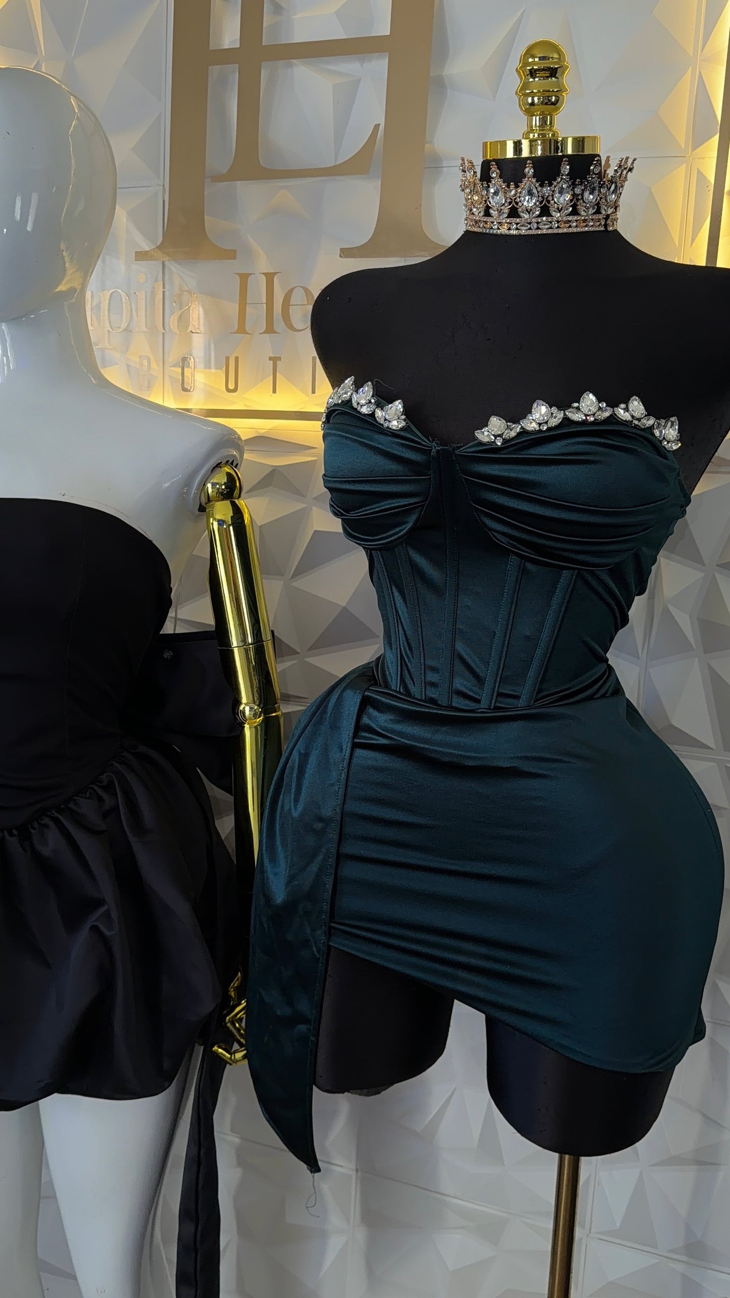 Vestido corset verde olivo