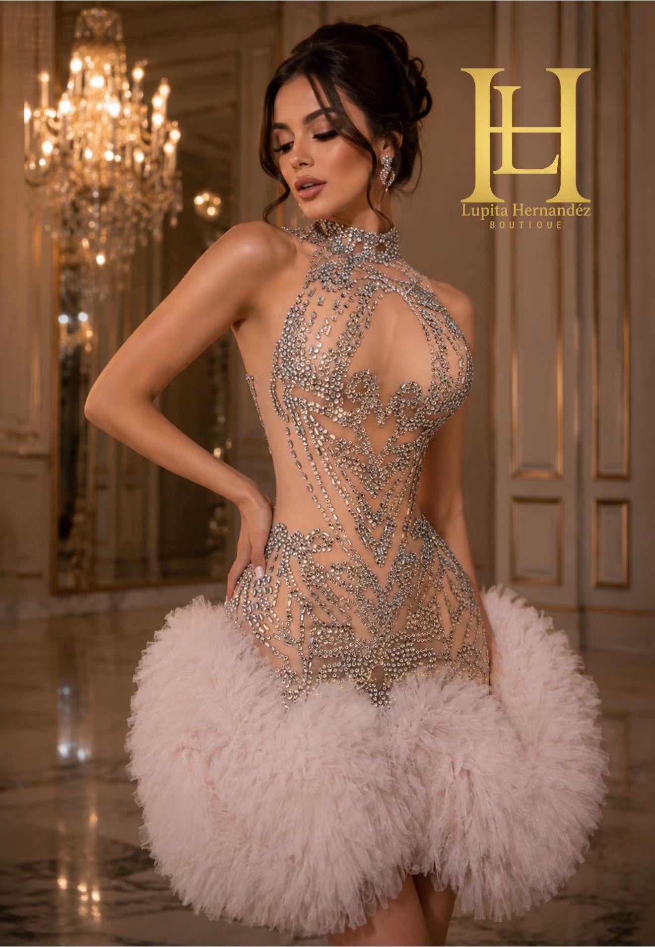 Vestido premium de Piedreria, aurora