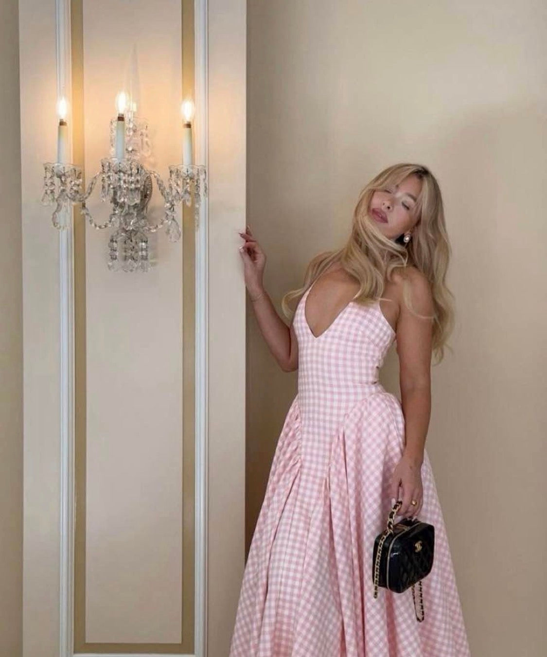 Vestido largo Pink polka