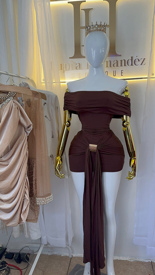 Vestido caramelo moka