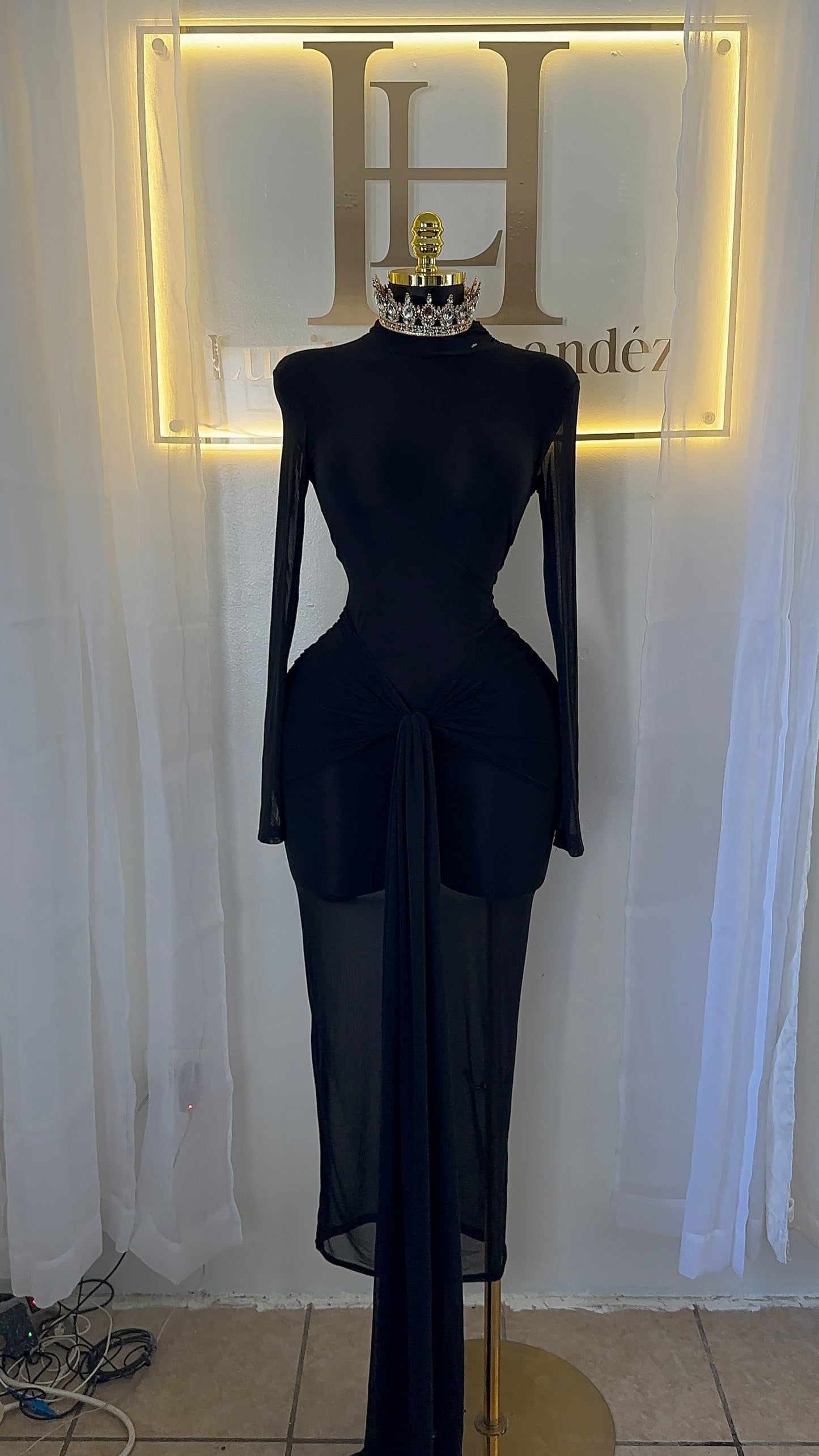 Vestido negro transparente