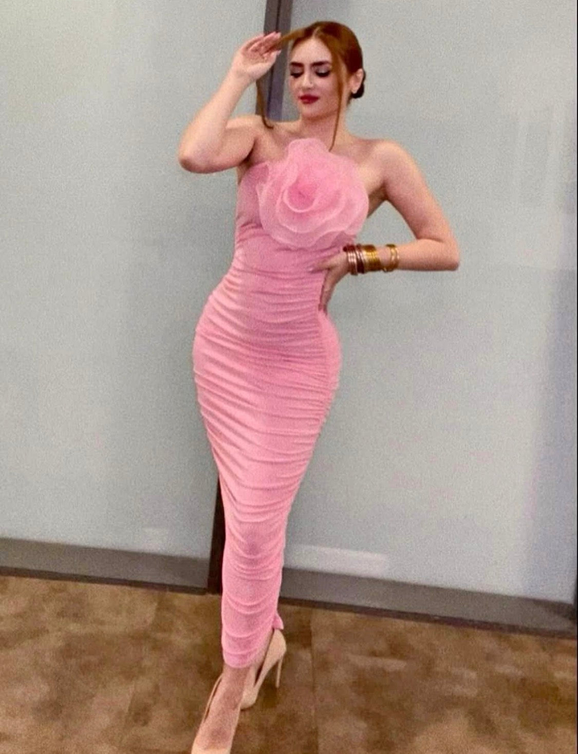 Vestido rosa flor