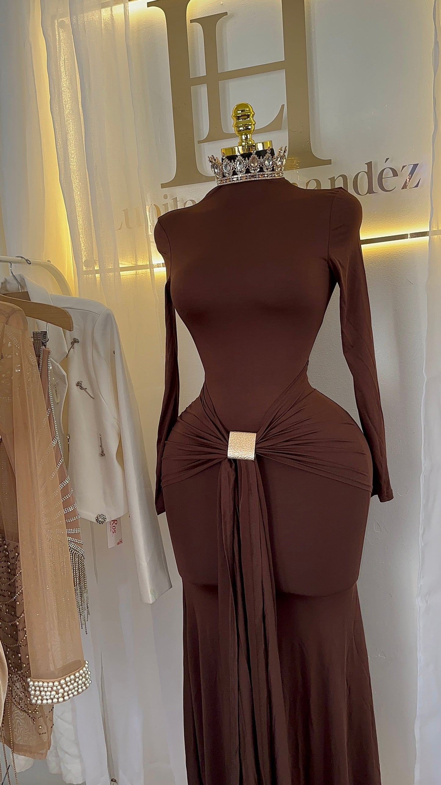 Vestido lazo capuchino
