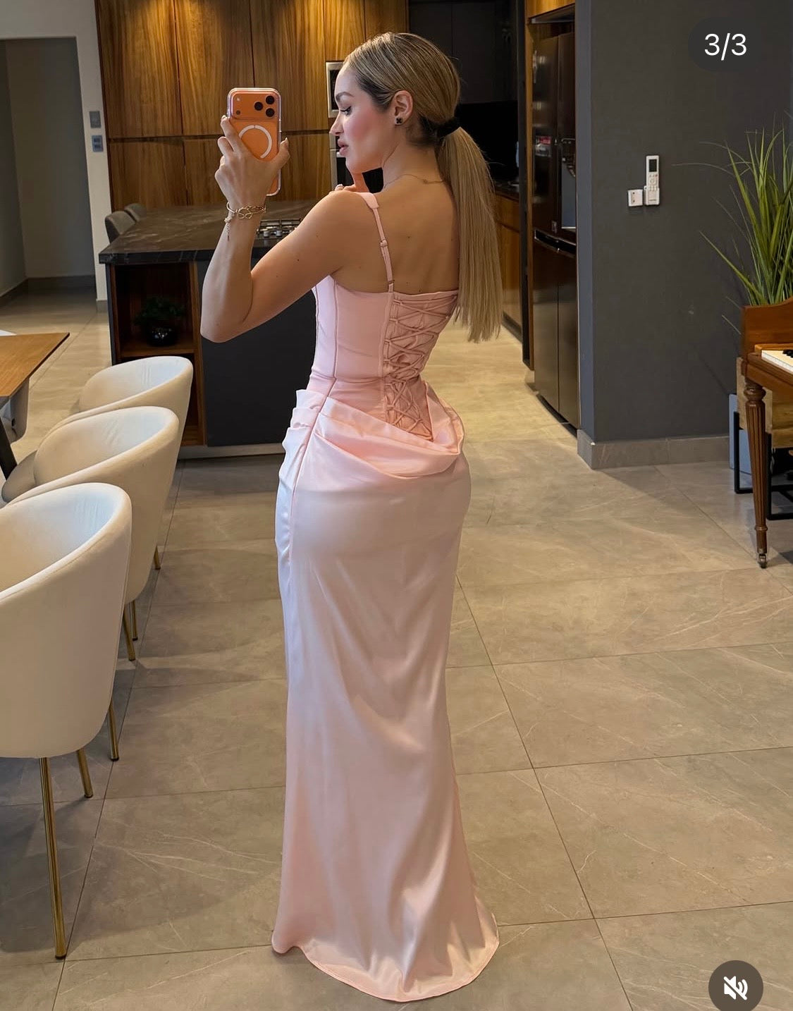 Vestido largo con corset