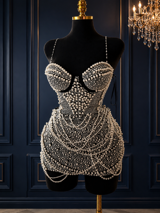 Vestido perlas
