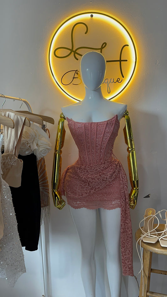 Vestido corset encaje