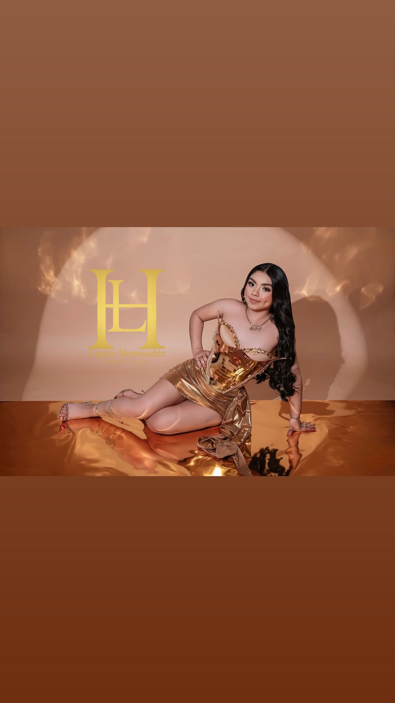 Conjunto de corset dorado