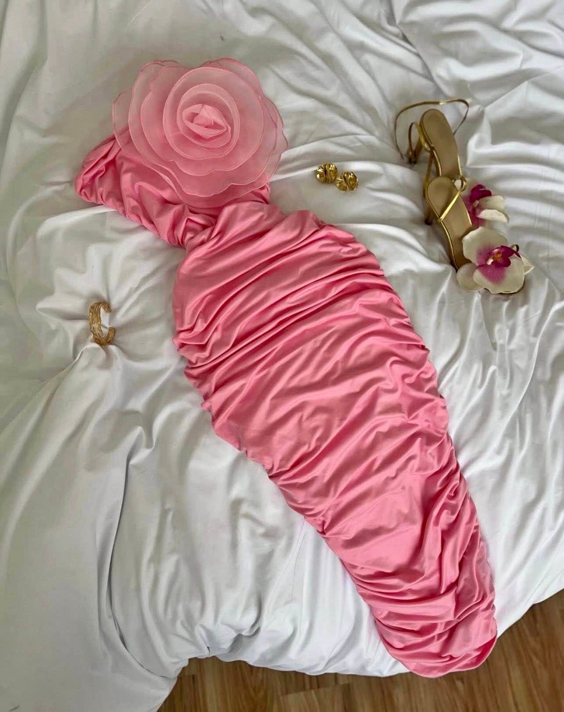 Vestido rosa flor