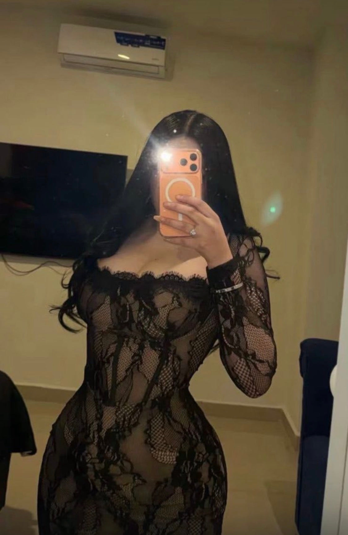 Vestido encaje largo