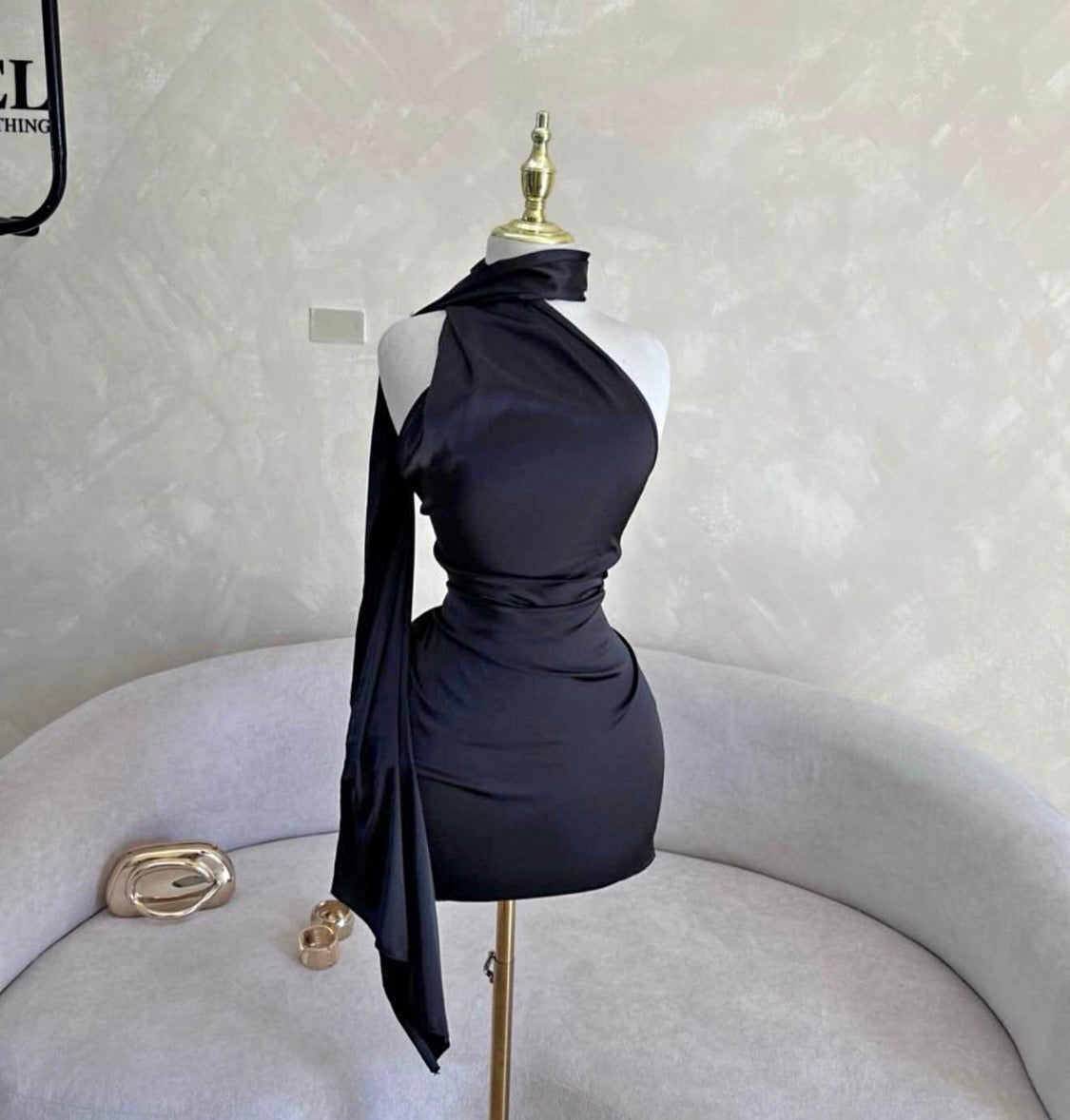 Vestido satin lazo