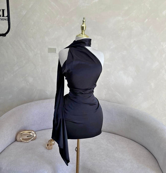 Vestido satin lazo