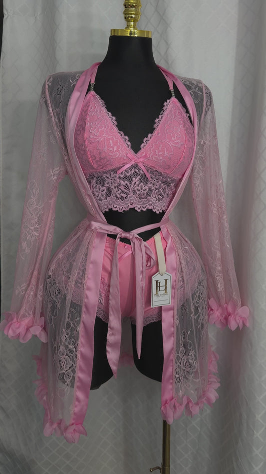 Conjunto lencería con bata